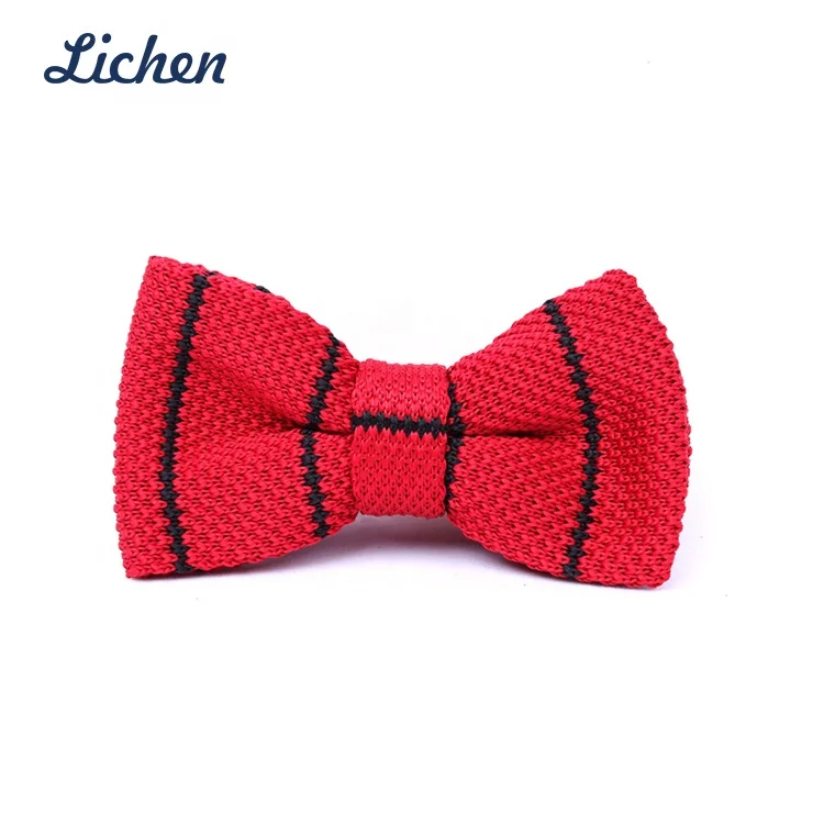 Wholesale Stripe Knit Bowtie for Men Shirts with Bow Tie Kids Shirts