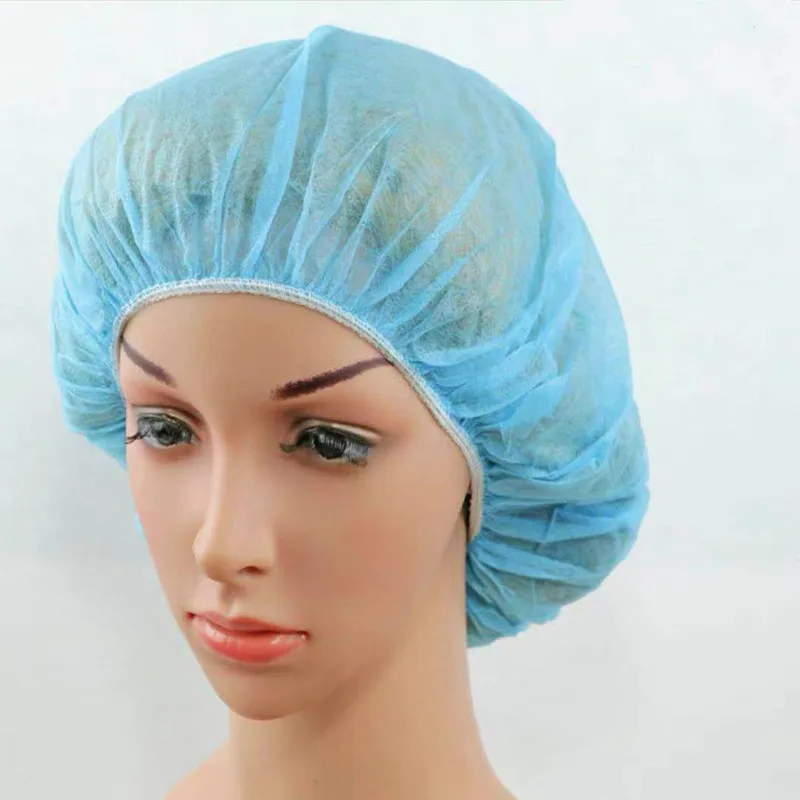 Тюрбан для больницы, медсестры, душа, пищевой промышленности, нетканый наконечник, хирургическая медицинская сетка для волос, одноразовый колпачок с зажимом