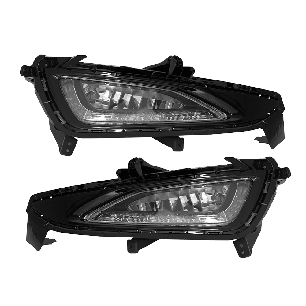 KEEN Wholesale Car LED DRL for Tucson 2015 2016 2017 Daytime Running Lamp with Yellow Turn Signal Driving Fog Light