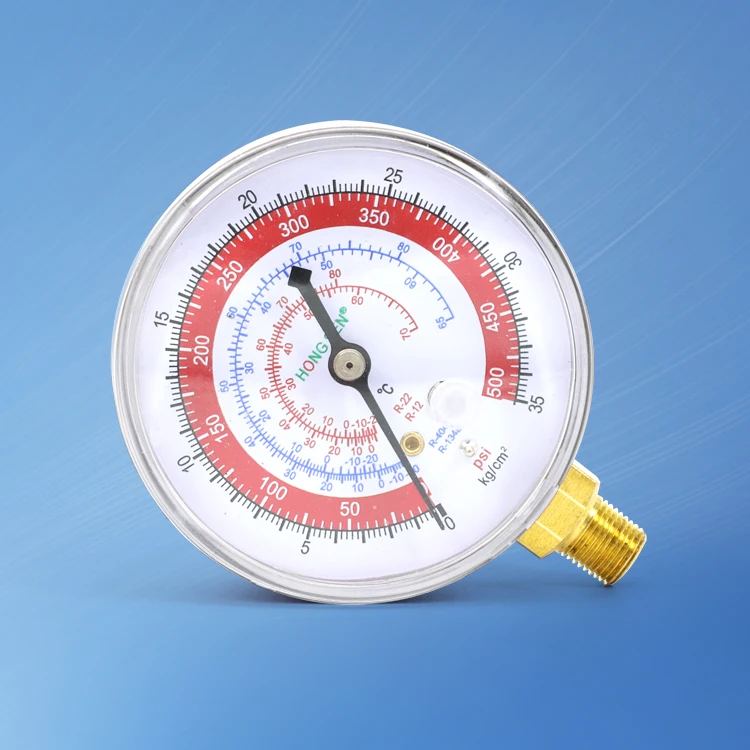 Wholesale Air Conditioner Parts R12 R22 R404A R134a High Refrigerant Pressure Gauge Brass Refrigeration Single Manifold Gauge
