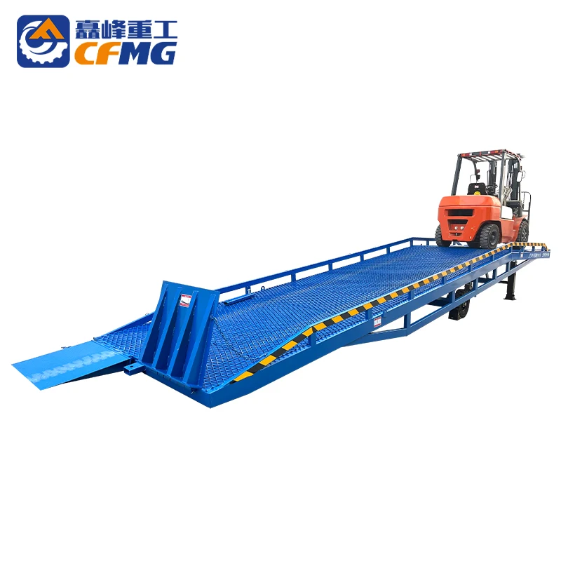 10ton Movable Dock Ramp Hydraulic Container Loading Platform Forklift Ramp Mobile Dock Leveler For Yard/Warehouse