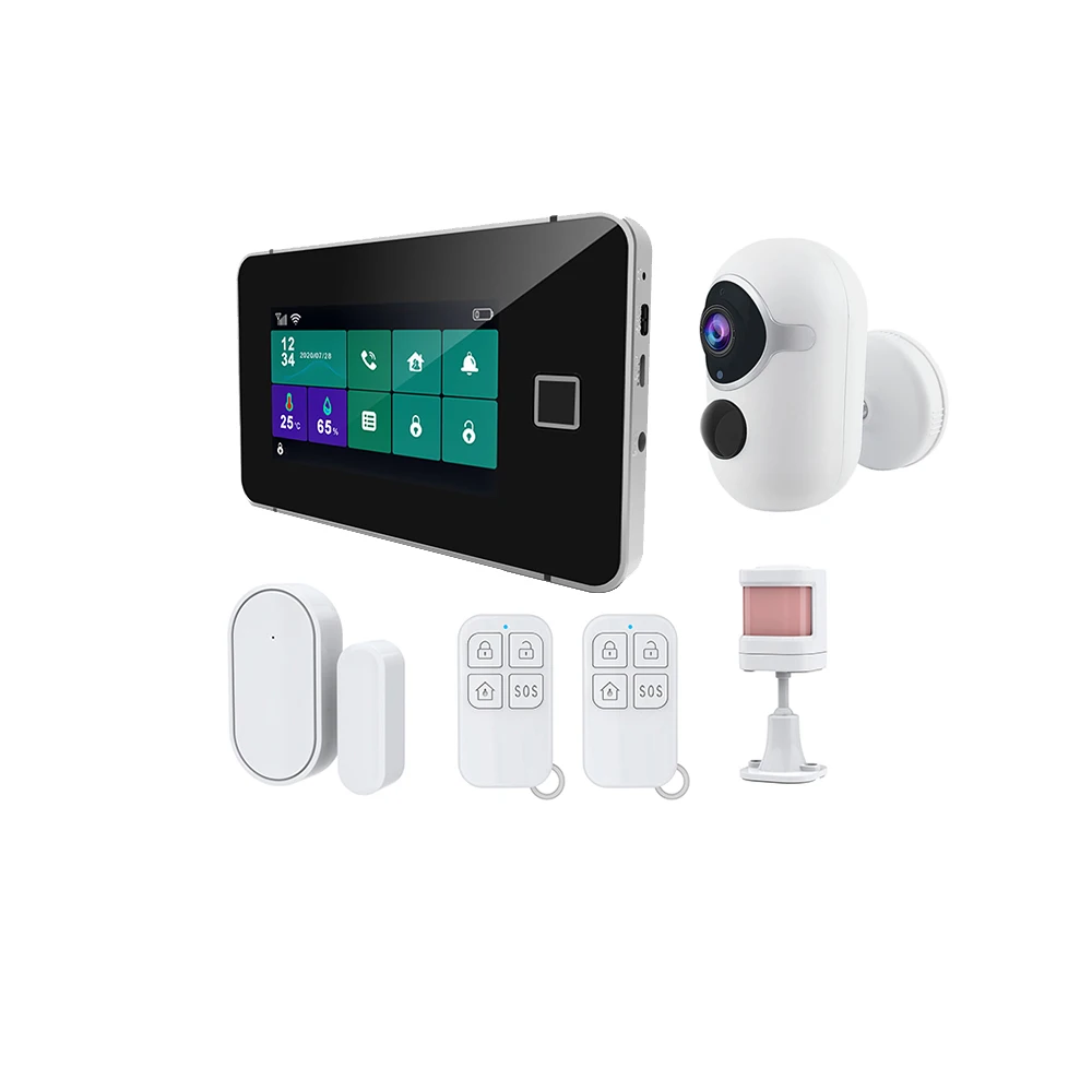 Home security alarm system with battery camera wireless tuya WiFi home alarm system