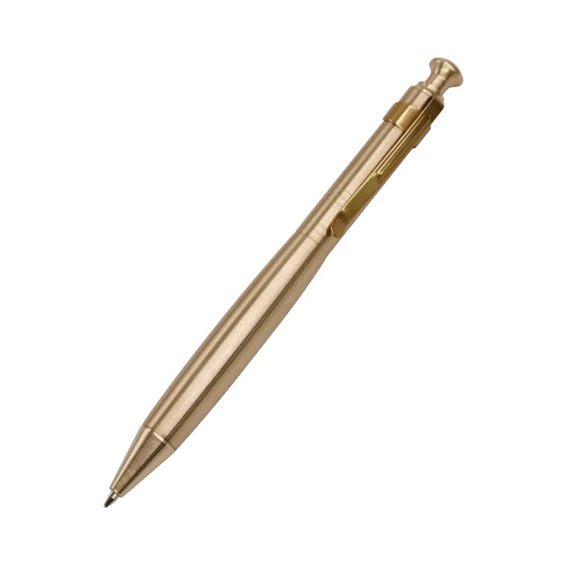 High grade luxury brass heavy pen quality twist mechanism metal ball point pen with custom laser logo for business promotion