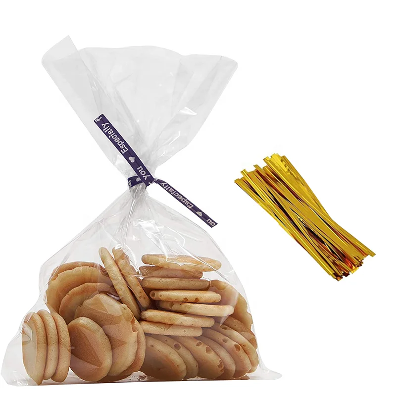 Transparent BOPP Plastic Candy Treat Bag With Twist Ties