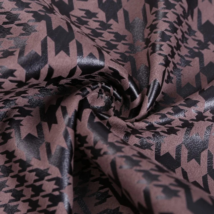 Gold Stamping Bonded Suede Selling Knit Printing 100% Polyester Fabric For Garment