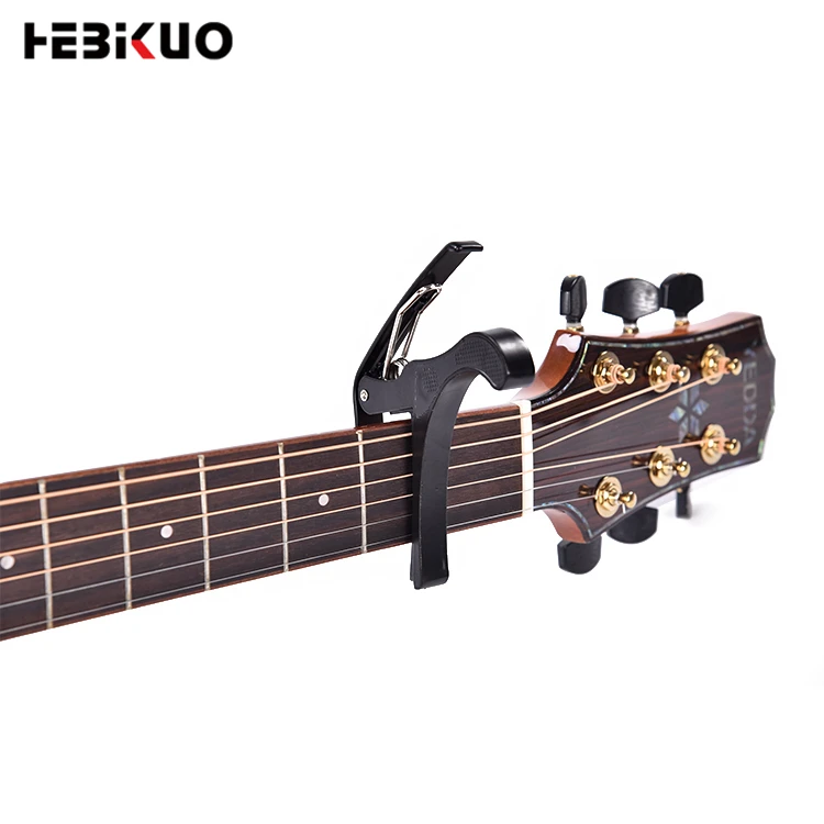 Free Sample Wholesale Customized Quick Change Clamp Key Aluminium Alloy Metal Black Acoustic Guitar Capo