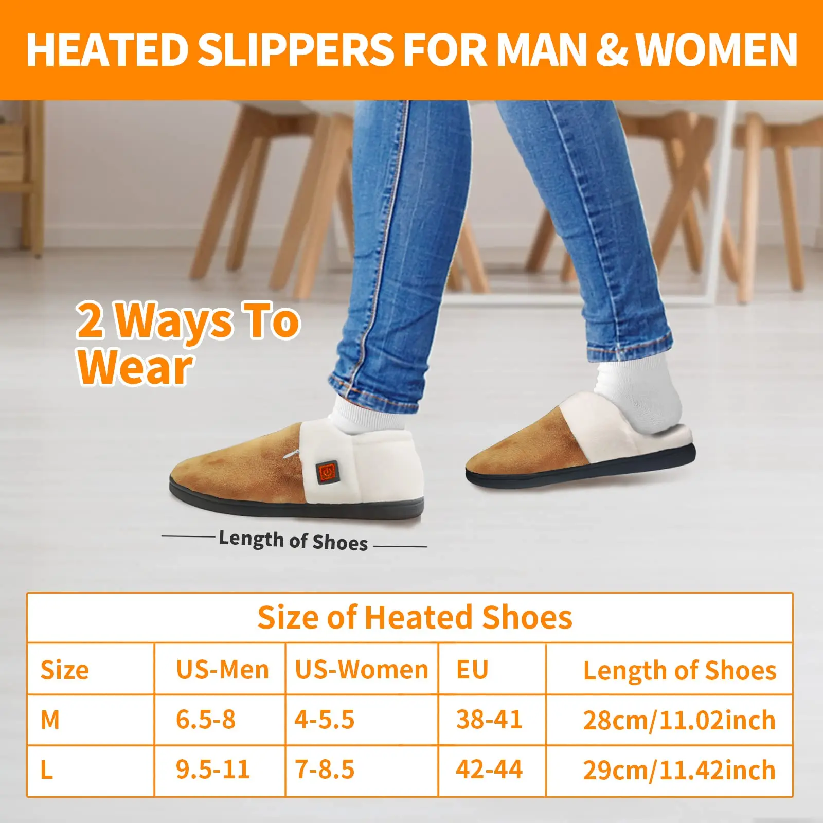 Тапочки с подогревом, 3 уровня температуры, 5 В, Usb