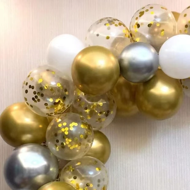 132pcs White Gold Balloon Garland Arch Kits for Wedding Backdrop Decoration Baby Shower Balloons Holiday  Party Supplier