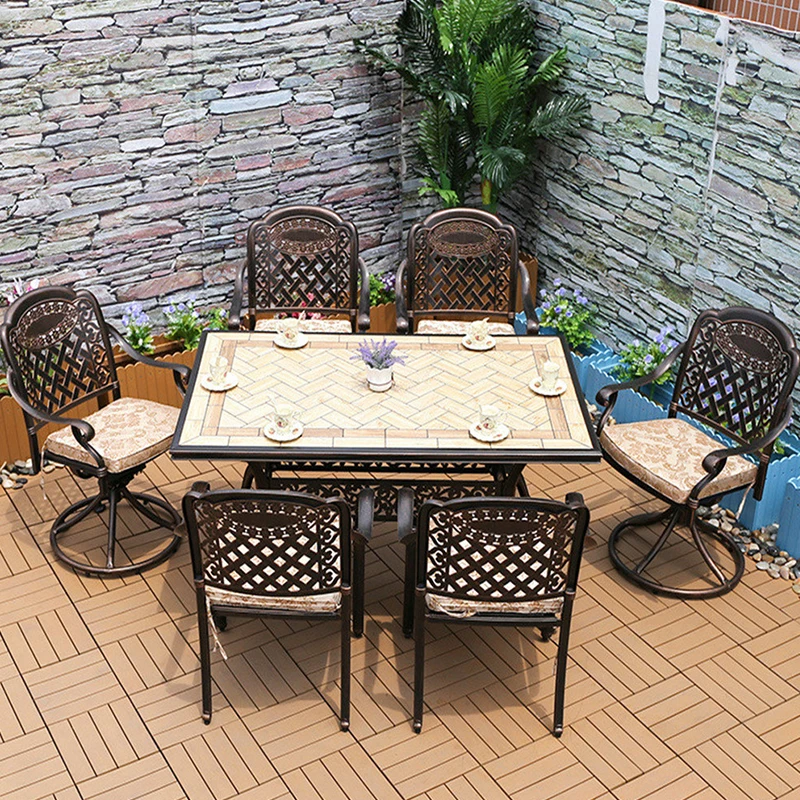 Foshan American European type outdoor anti-skid tile table aluminum die-casting frame