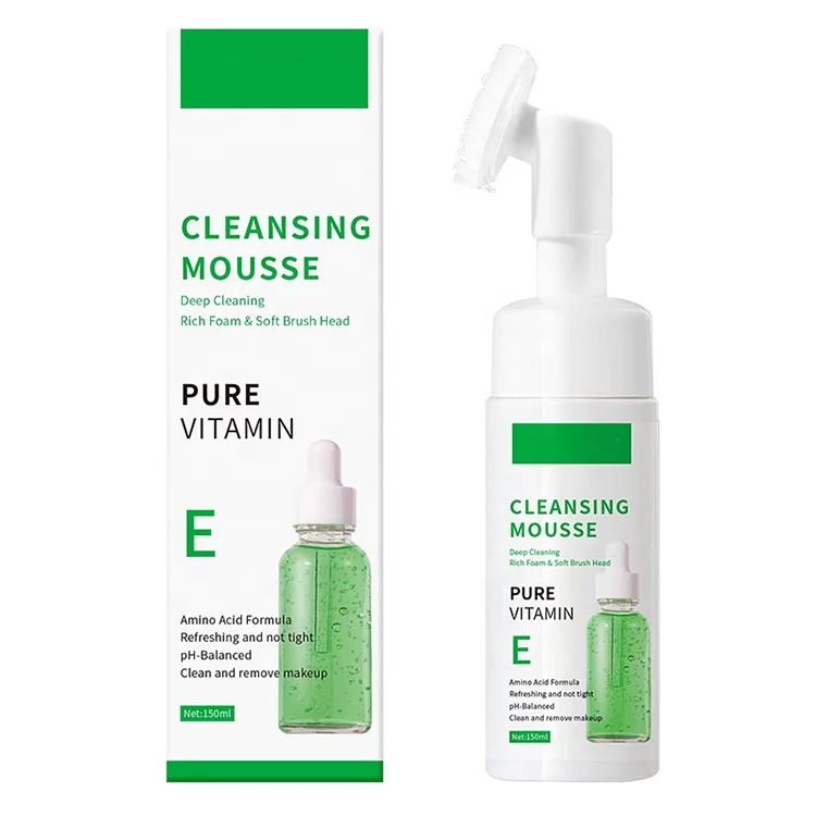 Hot selling vitamin e refreshing ph-balanced mousses foams amino acid formula clean and remove makeup foaming cleanser