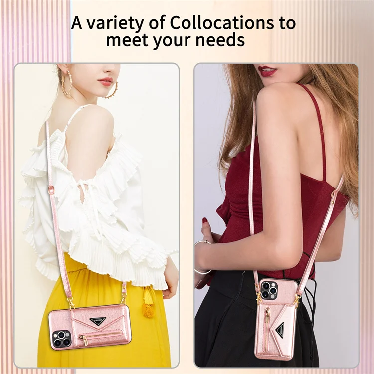2022 New Girl Crossbody PU Leather Flip Card Slots Purse Wallet Phone Case Cover For iPhone 13 Pro Max
