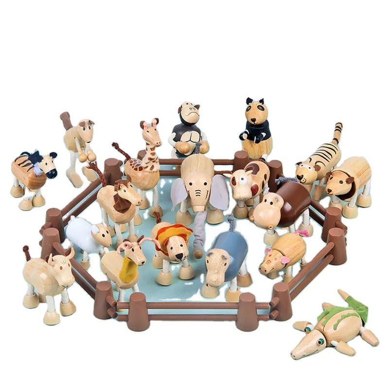 free sample wooden animals montessori learning materials toys newborn giochi houten legno montessori for toddler