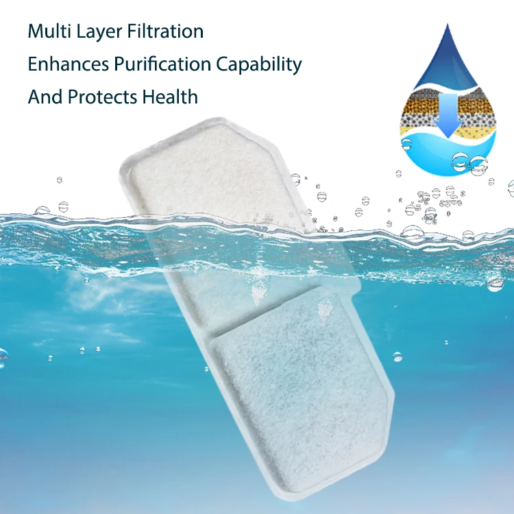 6 Pcs/Box 3L Pet Automatic Water Fountain Replacement Filter Element Activated Carbon Cotton Filters Cat Fountain Filter Sets