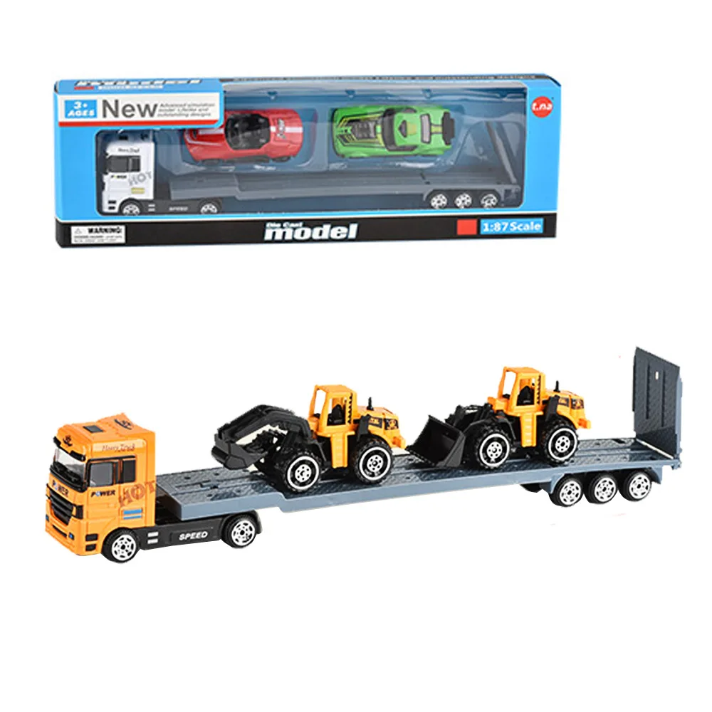 remote tow trucks with trailer toy cargo transport vehicles play set kid hauler play set carrier transporter cars rc toy flatbed