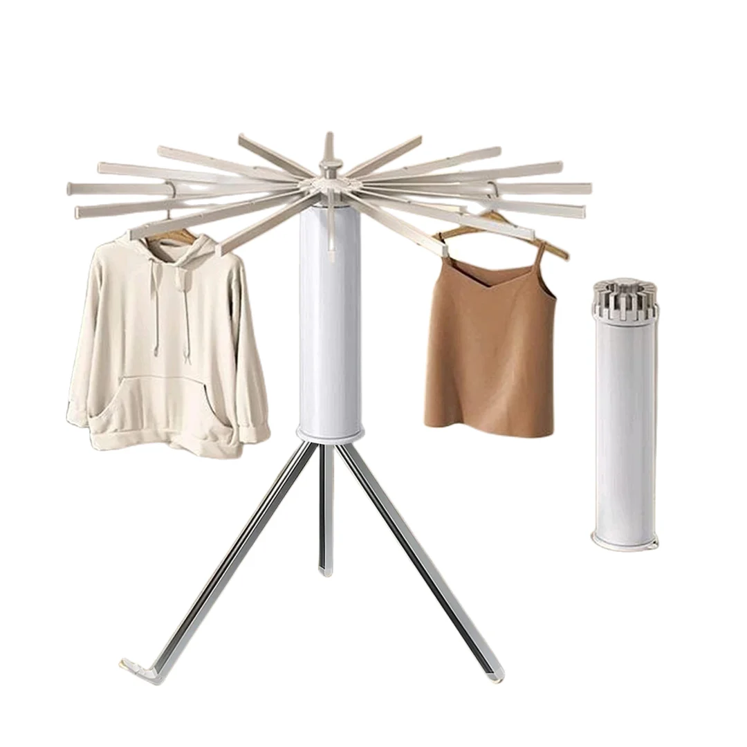 Household Items Balcony Quilt Rack Standing Rotary Airer Folding Retractable Tripod Laundry Clothes Drying Rack