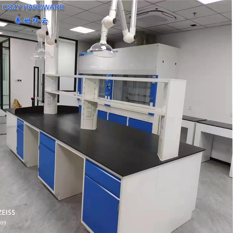 Best Quality & Low Price Steel Wood Physics High School Lab Furniture, Chemistry Laboratory Island Work Bench