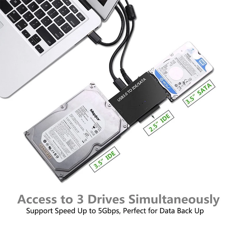 Hard Drive Disk Cable USB C 3.0 to SATA Adapter Cable for 2.5 3.5 Inch HDD/SSD Hard Drive Disk and SATA