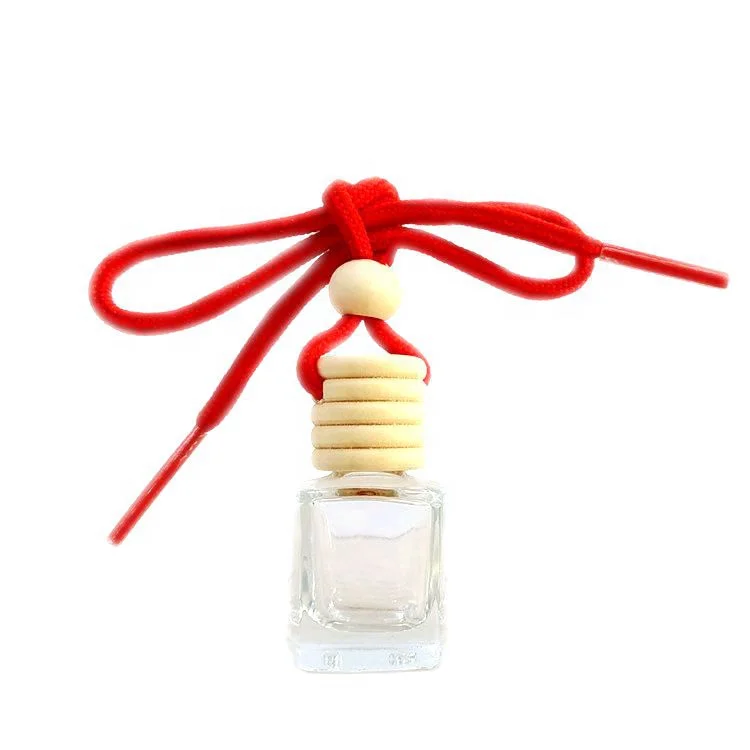 
Free Sample Colorful Hanging Wooden Cap Car Perfume Glass Bottle Hanging Perfume Bottle Essential Oil Diffuser with Wooden Cover 