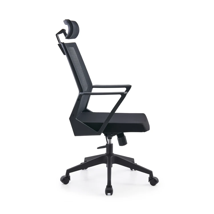Простое и стильное черное офисное Сетчатое кресло, цена, увеличение вращающегося регулируемого пояса, сетчатый изогнутый подголовник, офисное Сетчатое кресло