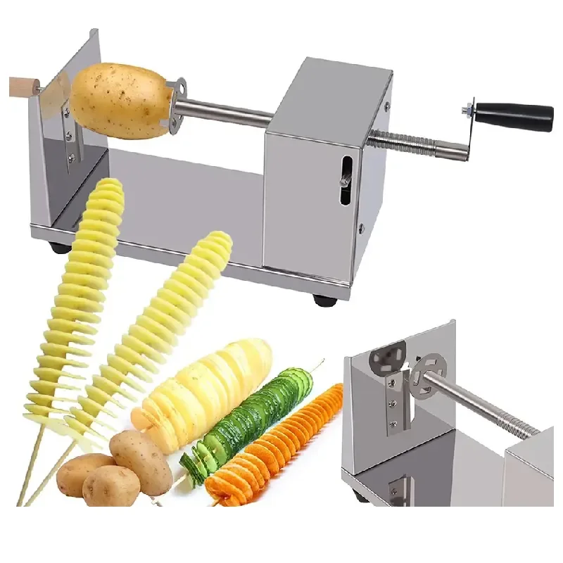 Manual Twist Potatoes Tower Slicer Chips Machine Spiral Spring Potato Twister Potato Cutter Cutting Machinery