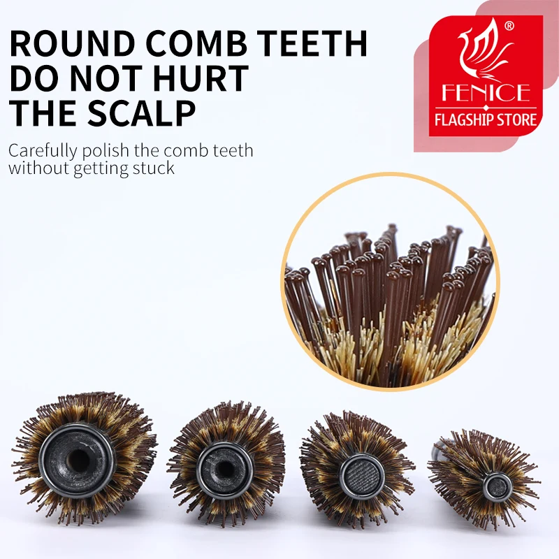 Barber Scissors Bristle Round Hair Styling Curling Iron Hair Brush Roller Comb