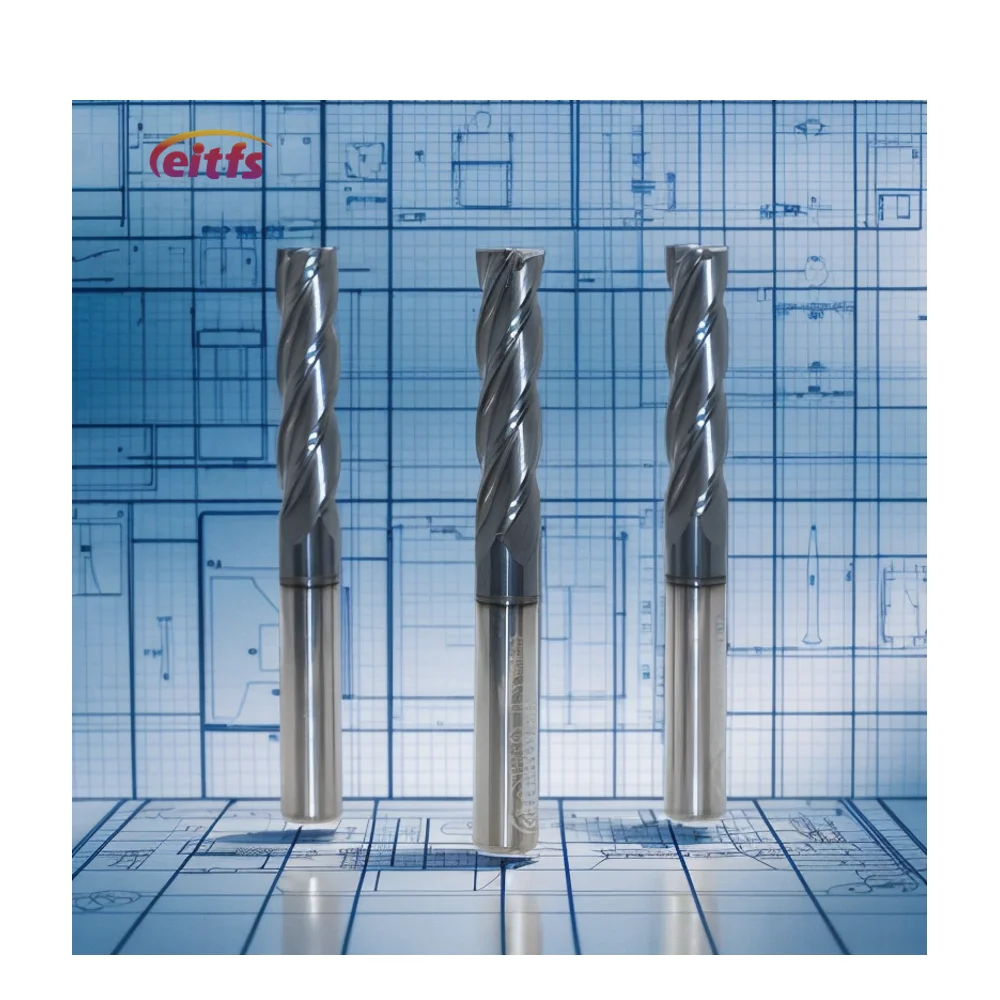 Eitfs endmill mosaic cutter carbide wheel hrc 45 deg tungsten steel 4 flute square end mills flat mill fresa plana End Mill