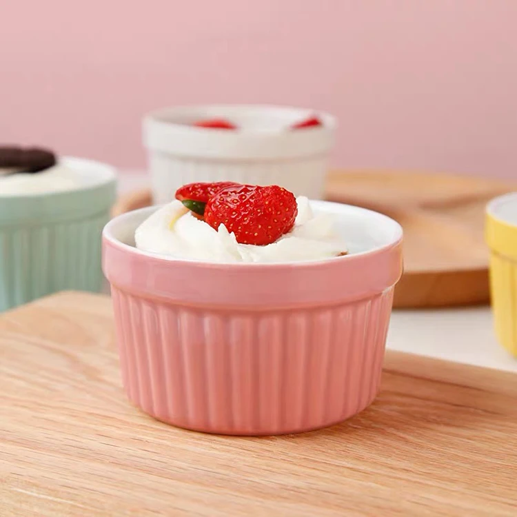 3 5 дюймовая однотонная полностью глазурованная фарфоровая чаша Ramekin для мороженого микроволновая печь безопасные керамические блюда