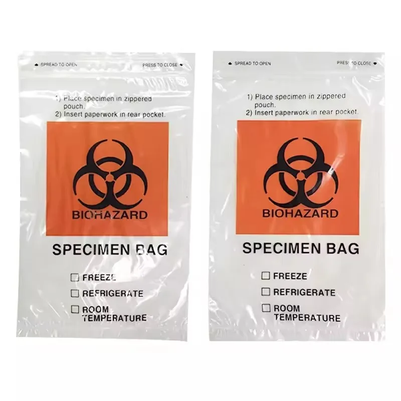 GRS certified recycled material TC warning transparent printing RPE plastic PCR sealed pill ziplock self-sealing bag