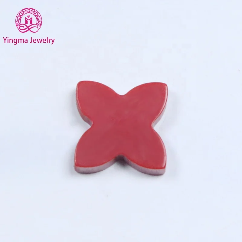 Wholesale price butterfly shape loose artificial turquoise stones 10*10 mm red color synthetic turquoise gemstone for DIY making