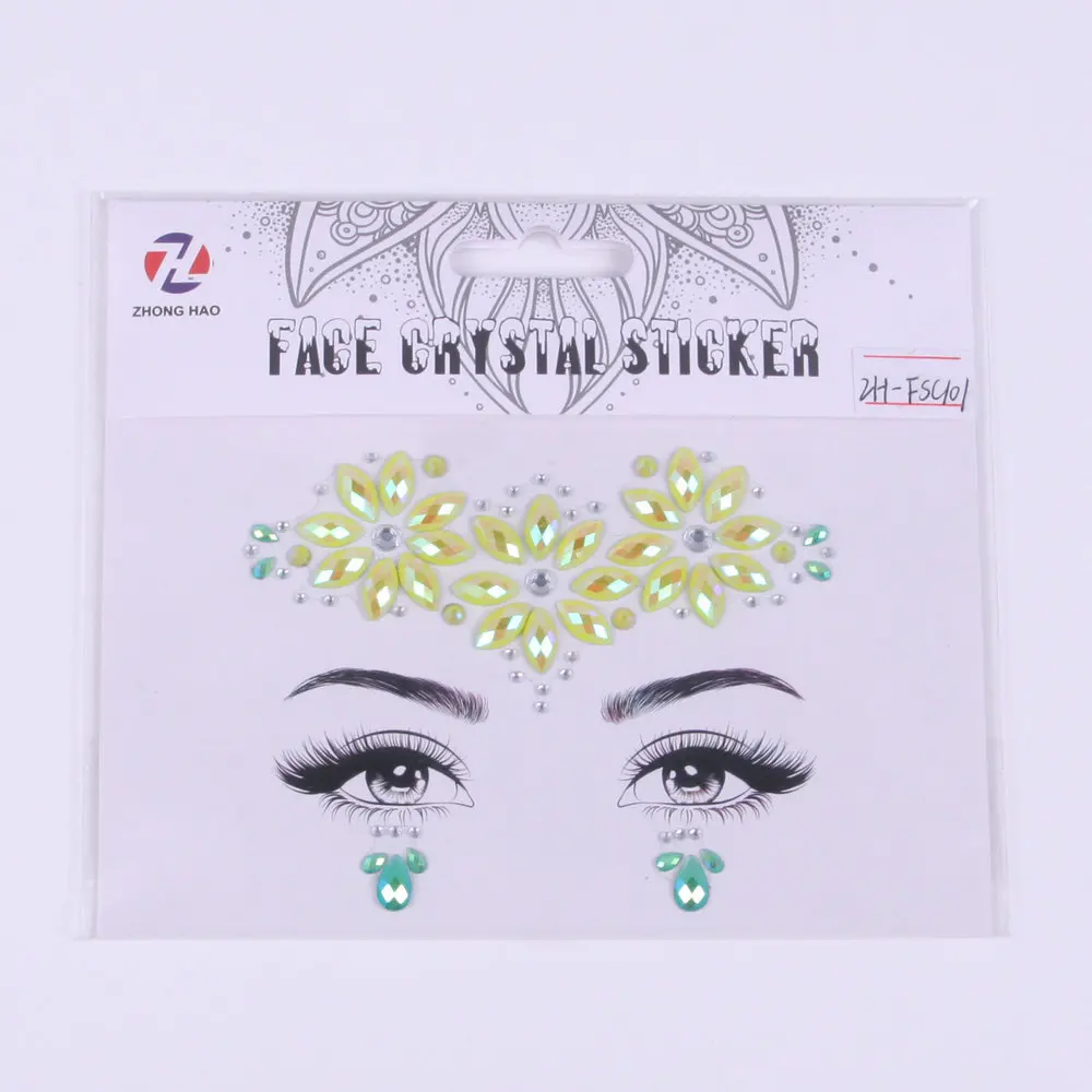 New Face Sticker Fluorescence and Glow in the Dark