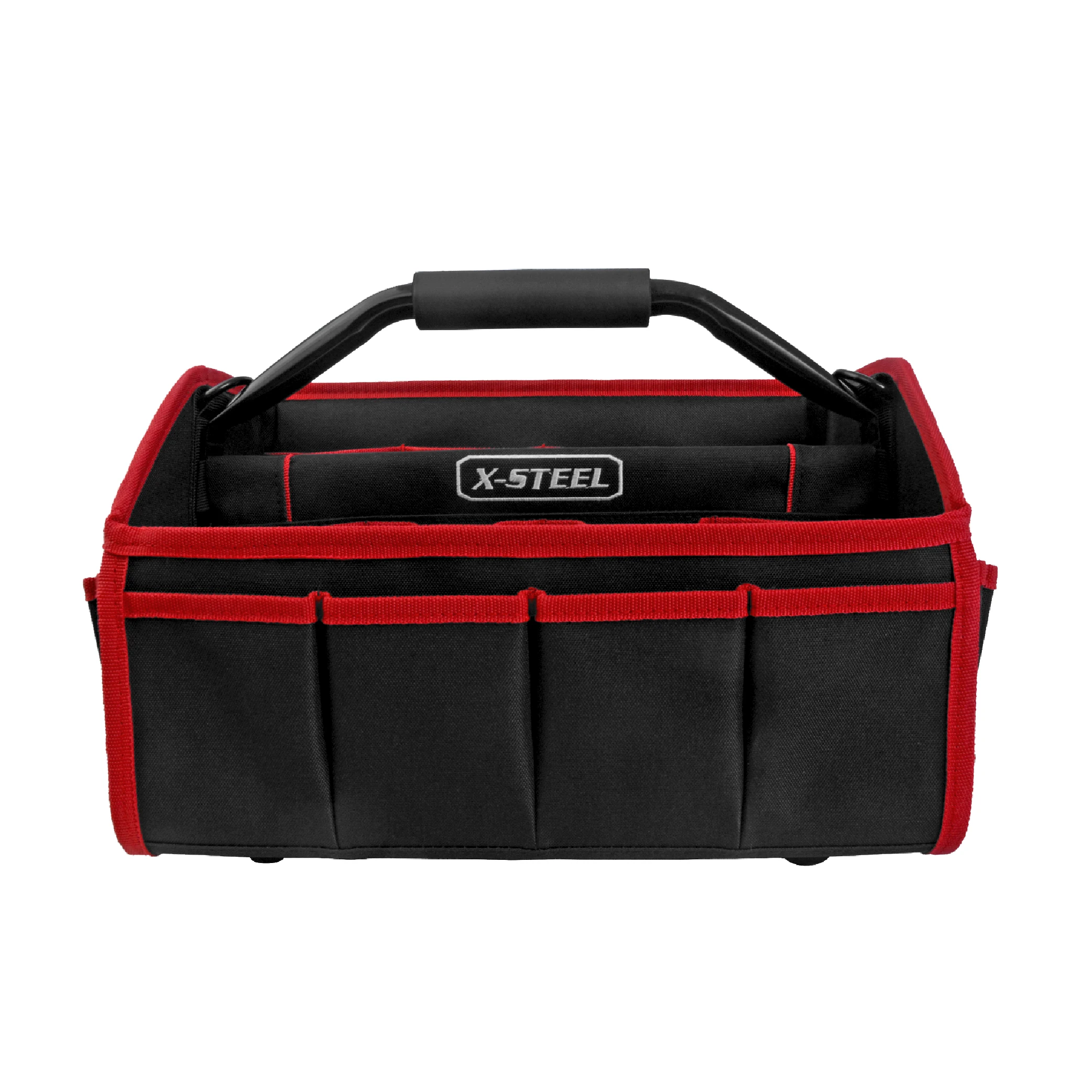 Factory Supply Red Black Metal portable rod Multi pocket multifunction Tool Storage bag