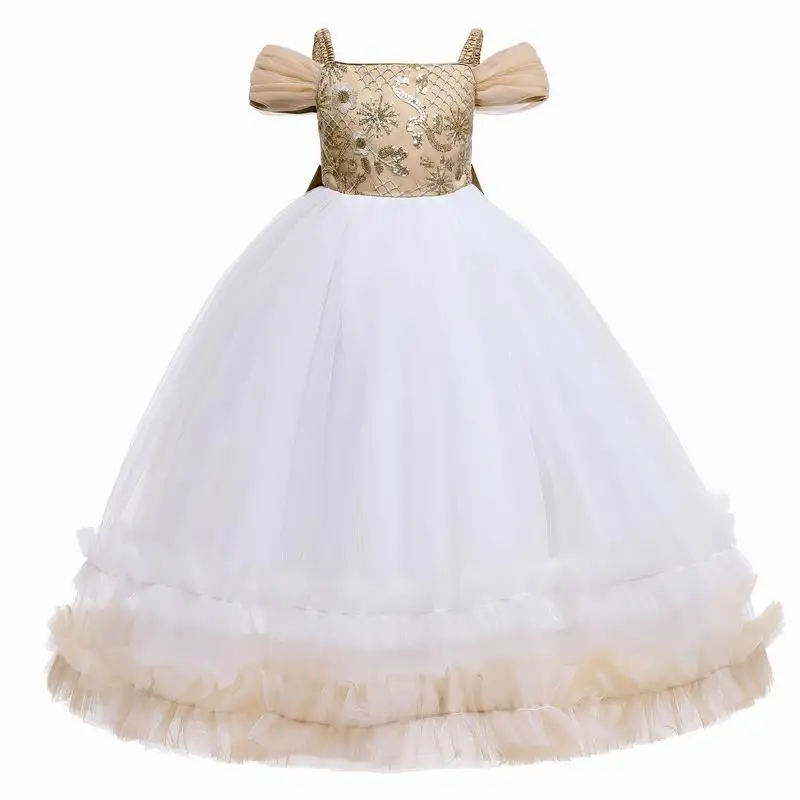 Кружевное розовое платье цвета слоновой кости с рукавами для свадьбы, Цветочное платье для девочки с подолом из конского волоса, обычное количество, для вечеринки, хлопок