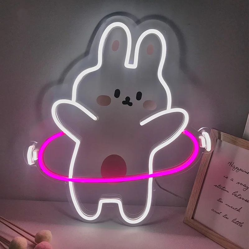 Wholesale neon light emitting diode home decoration cartoon design acrylic style grids bar atmosphere light