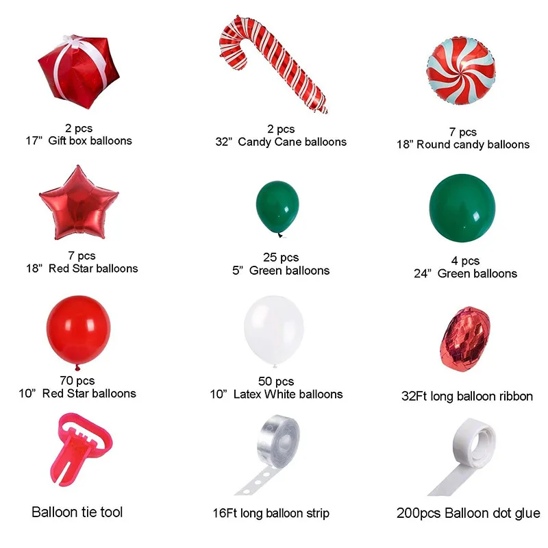 
Merry Christmas Party Decorated Ballons Gift Set Santa Cartoon Xmas Tree Foil Alphabet Balloons Wholesale Suppliers 
