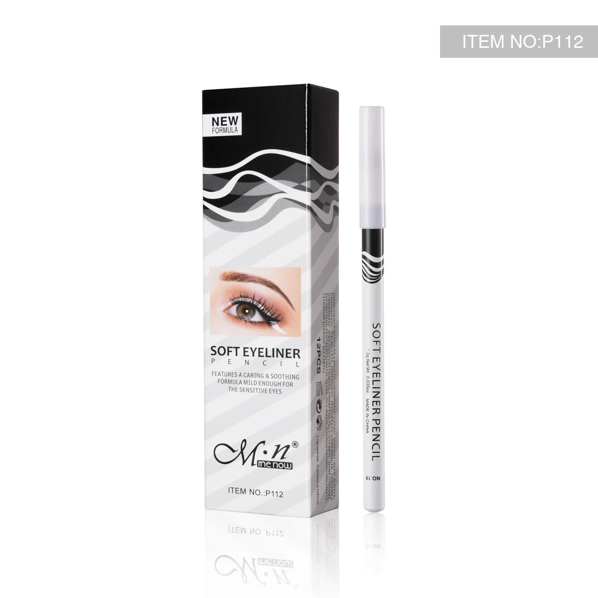 12 Pcs/Box Makeup Silky Wood Cosmetic White Soft Eyeliner Pencil  Private Label High Pigment Makeup Eyeliner Highlight Pencil