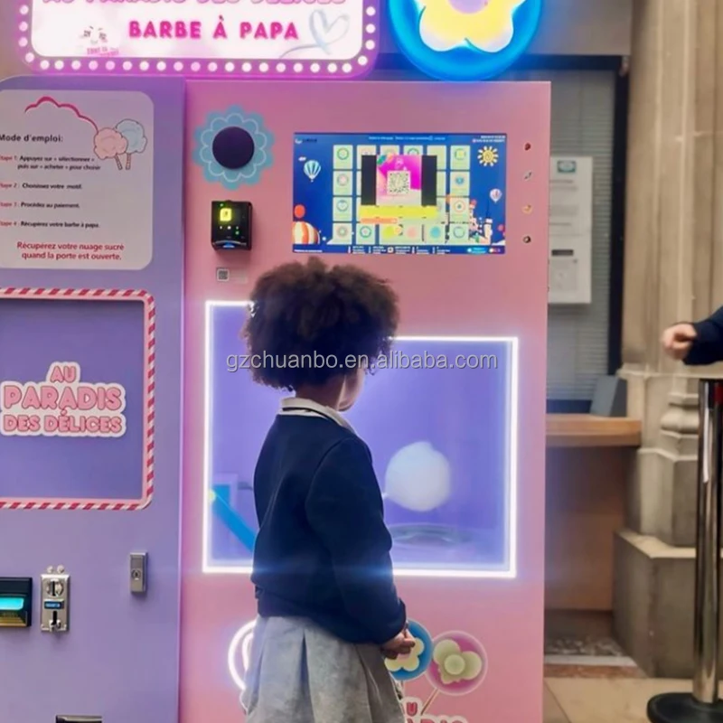 Electric Sugar Automatic cotton candy making machine Robot vending machine snack