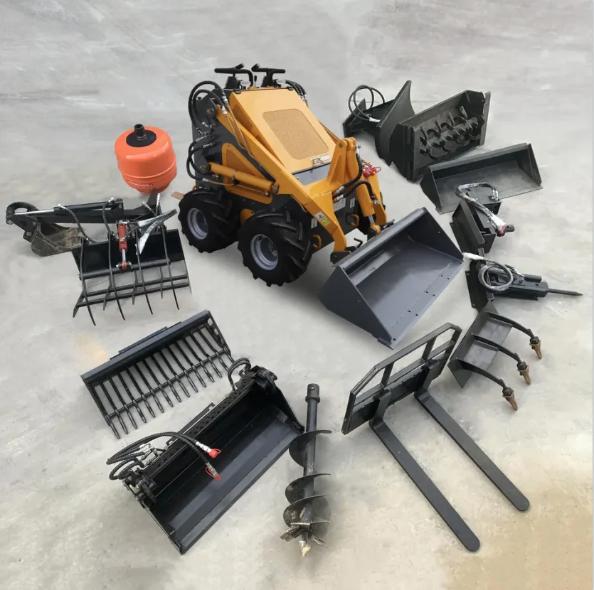 Factory price diesel skid steer track loader 500kg 800kg 1000kg 1500kg mini skid steer loader diesel