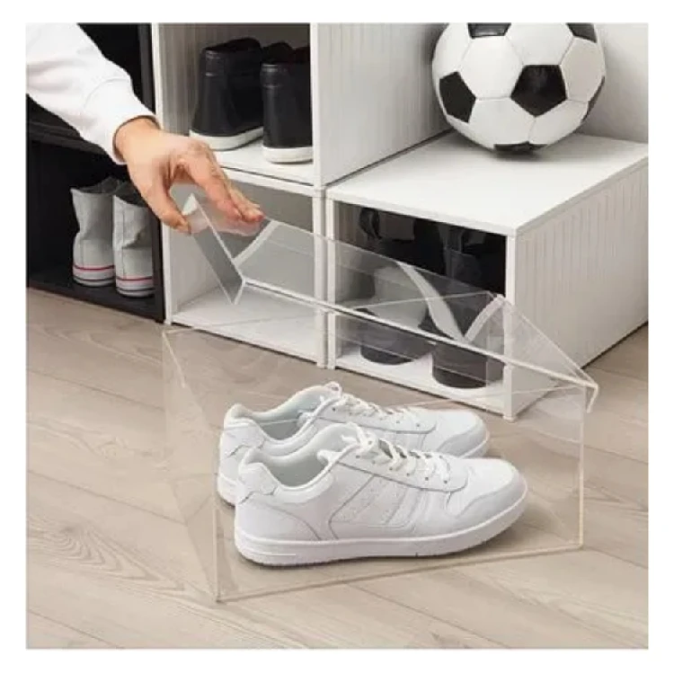 Acrylic Shoe Stand Display Rack for Shoes in Plexiglass Shoe Holder Clear Stackable Organizer Storage  Box