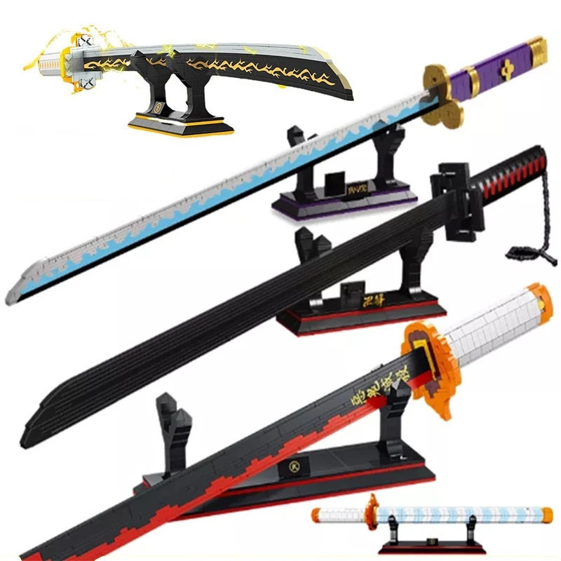 DK1500-1523 warrior sword anime tool prop model creative decoration Building Blocks plastic Toy gift for kids boys girl