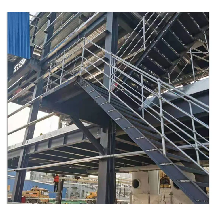 Prefab mild industrial outdoor metal fire escape stairs