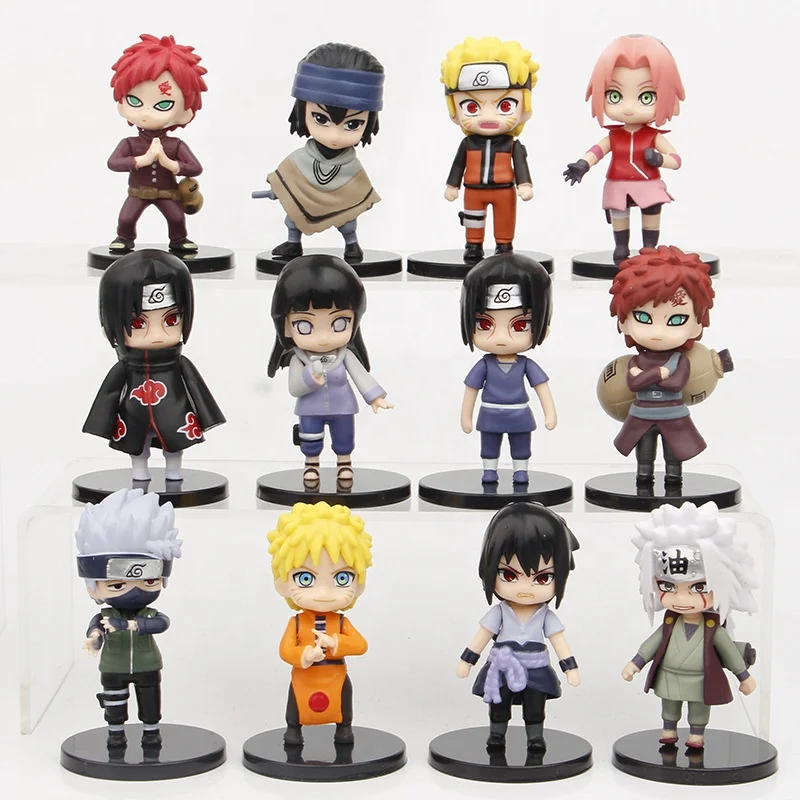 12 шт./компл. аниме Shippuden Hinata Sasuke Itachi Kakashi Gaara Jiraiya Sakura Q версия ПВХ Фигурки игрушки куклы подарок для детей
