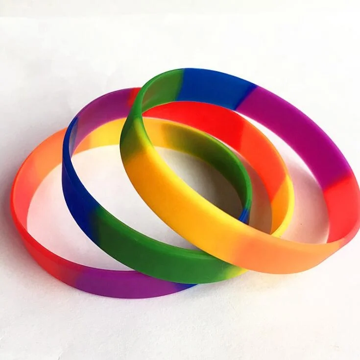 Customized Logo Double Sided Dual Layer Fashion Recycled Embossed Debossed Rubber Cheap Wristband Custom Silicone Bracelet