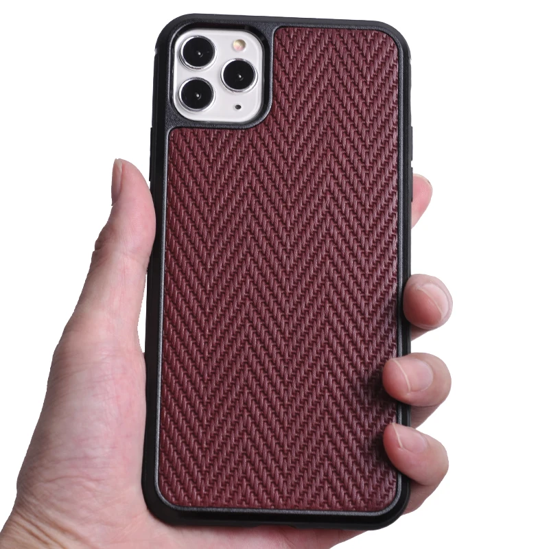 Knitted Pattern Case Phone Leather Cover for i phone 12 Leather Case  Custom Genuine for iphone X Real Leather Case Mobile Phone
