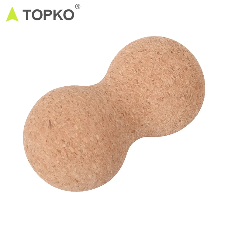 TOPKO Wholesale Fitness Peanut Durable Silicone Massage Lacrosse Cork Ball