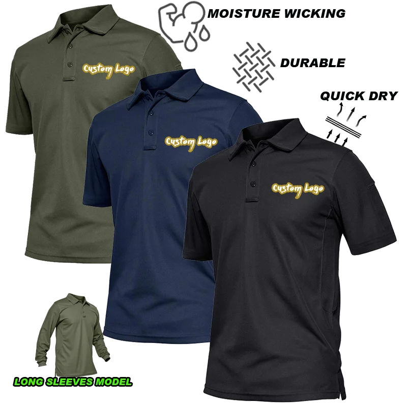 High Quality Mens Golf Quick Dry Performance T Shirts Pique Uniform  Fit Polo  Shirt