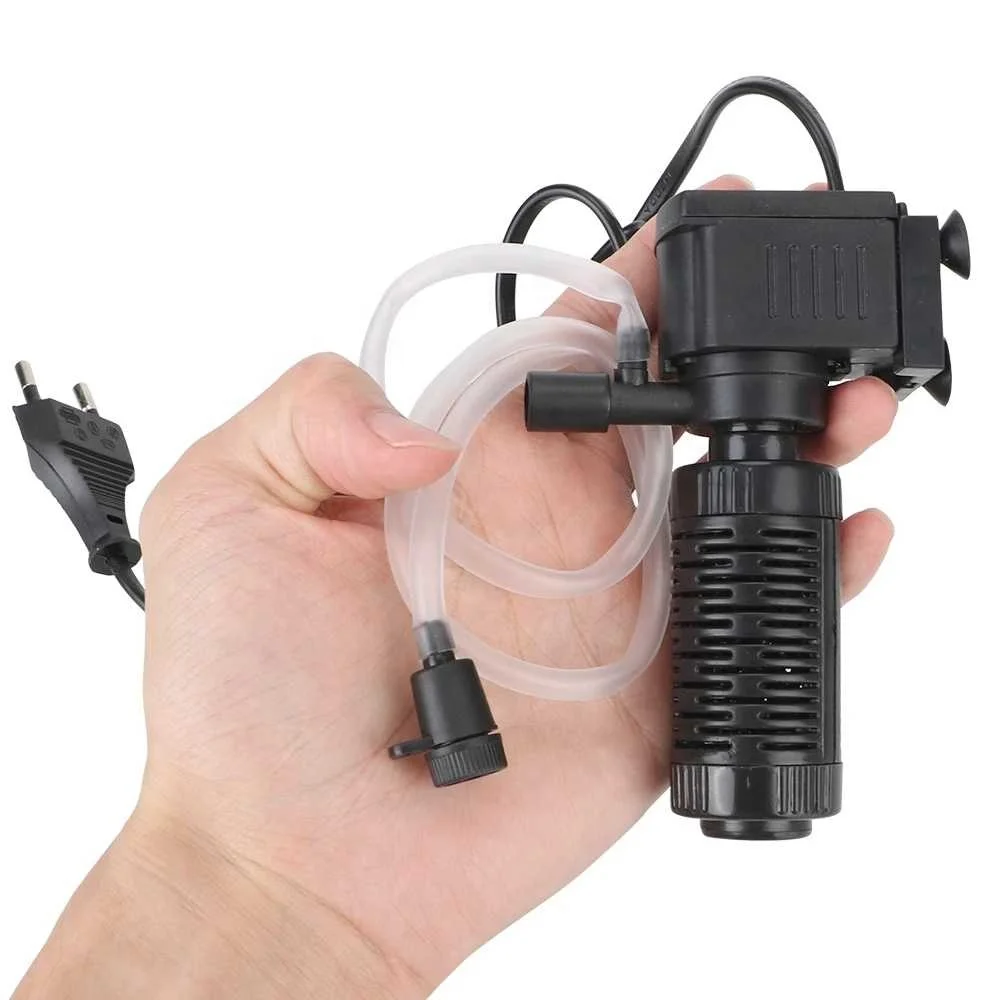 Oxygenation Submersible Filtration for Aquarium Fish Tank Water Purifier 3 in 1 Filter Mini Fish Tank Filter