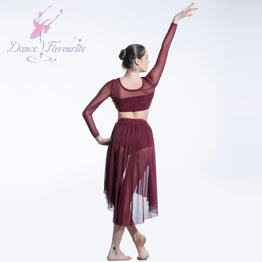 19600 Long sleeve adult girls Lyrical and contemporary dance costumes ballet dancing dress