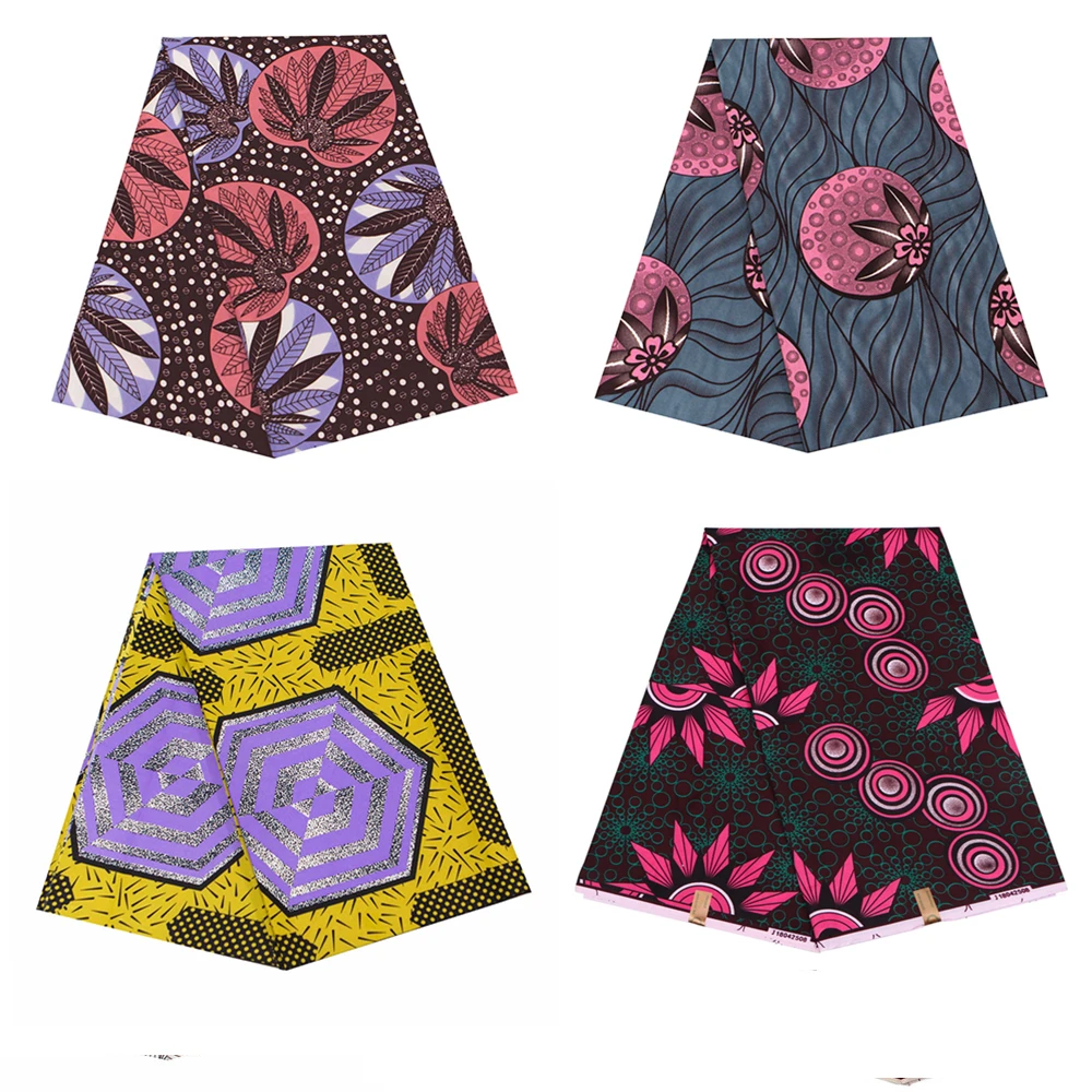 Осенняя анкарская ткань настоящий батик плюс воск принты новейший дизайн пот полиэстер Шитье женское элегантное платье для двора FP6173