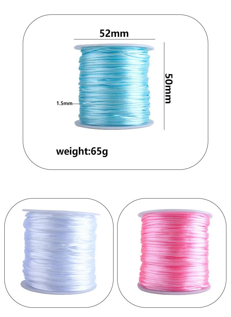 DIY Accessories Teeting Toys Bracelet Necklace Pacifier Clips Strong Nylon Satin Silk Crochet Braided Cord