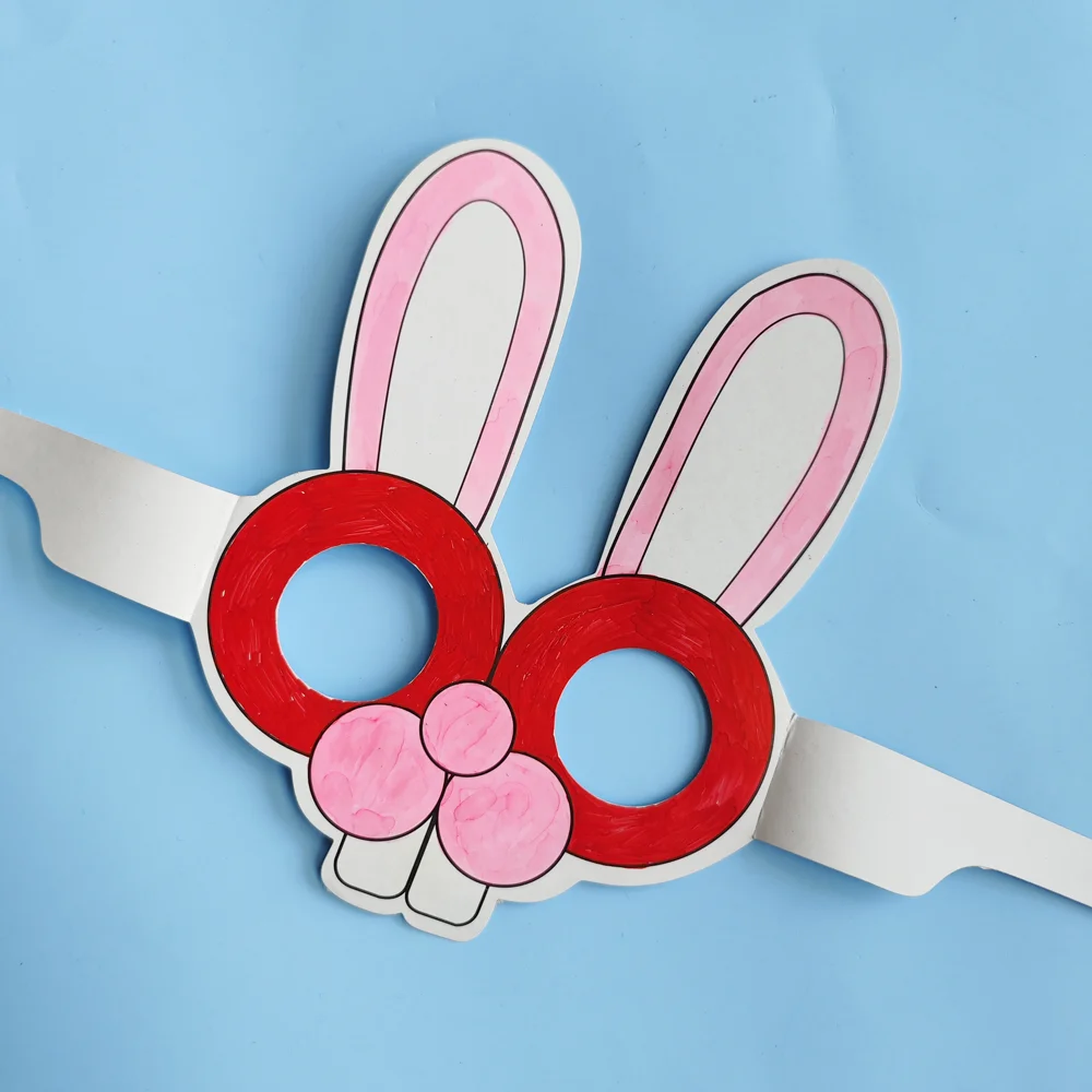 GF Factory Wholesale Handmade Easter Party Decorations Kids DIY Coloring Drawing Paper Toys Bunny Mask Kit